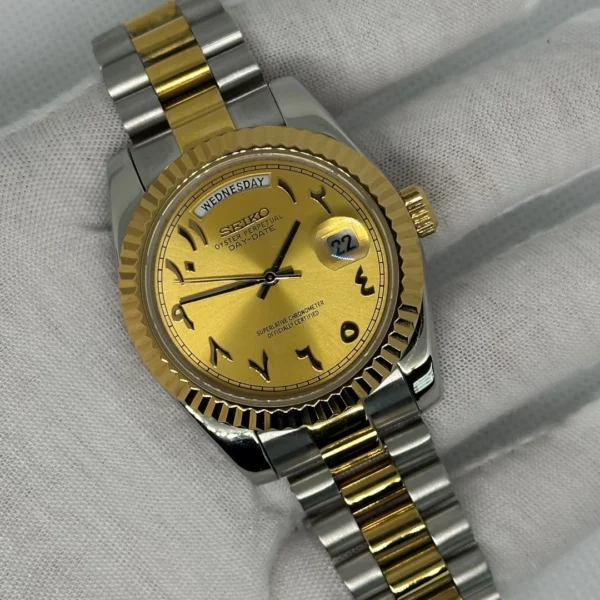 Day Date Arabic Jaune Acier