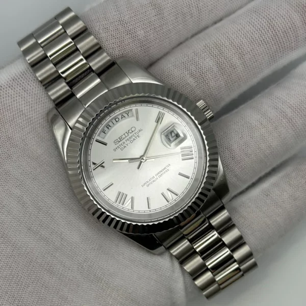 montre day date full silver